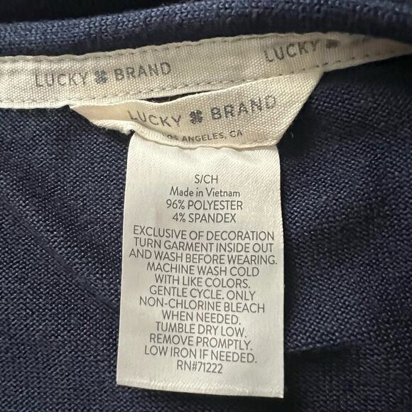 Lucky Brand Woman's Navy Blue Knitted Sleeveless Tank Top- Size S - Picture 4 of 7